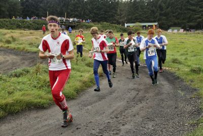 Start of Mens relay, Wendy Carlyle